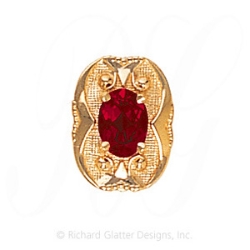 GS456 G - 14 Karat Gold Garnet Slide 